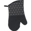 Zwarte ovenwant met wit geometrisch patroon bovenop