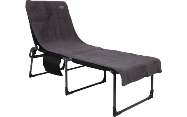 Schwarzes Klappbett mit gepolstertem Bezug