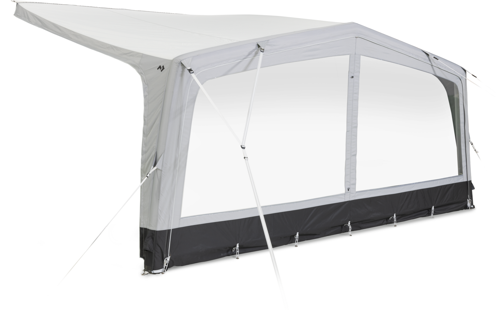 Pannello rettangolare bianco per tenda con finestra e tiranti