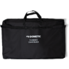 Schwarze rechteckige Transporttasche mit zwei Tragegriffen und weißem Schriftzug "DOMETIC" und darunter "FLORENCE CHAIR BLACK"