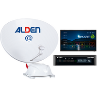 Impianto satellitare completamente automatico Alden AS2@ 80 HD Ultrawhite completo di modulo di controllo HD S.S.C., antenna LTE e TV LED Smartwide 19 pollici