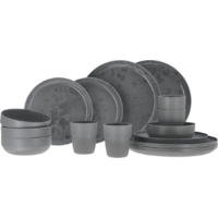 Travellife Palma 16-piece anti-slip tableware set dark gray