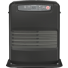 Black rectangular device with digital display "20:20", top control panel with buttons labeled MODE, +, −, TIMER, ON/OFF and a lock icon, red ON/OFF button, large vent with horizontal slats