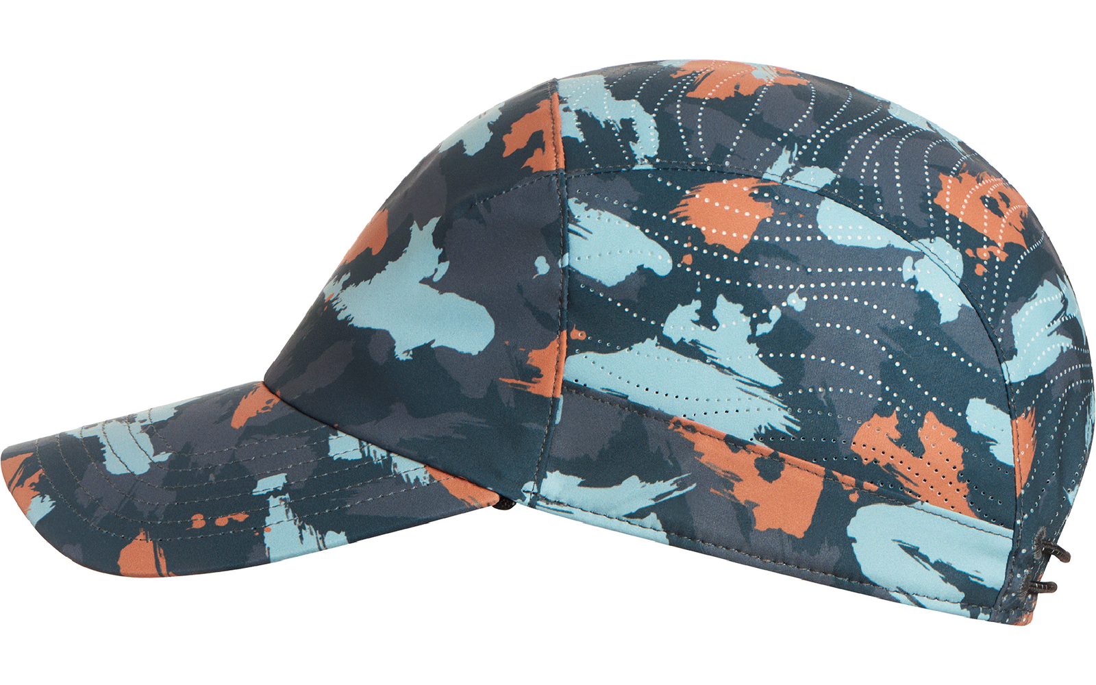 Kindercap mit buntem Dinosaurier-Muster auf weißem Hintergrund