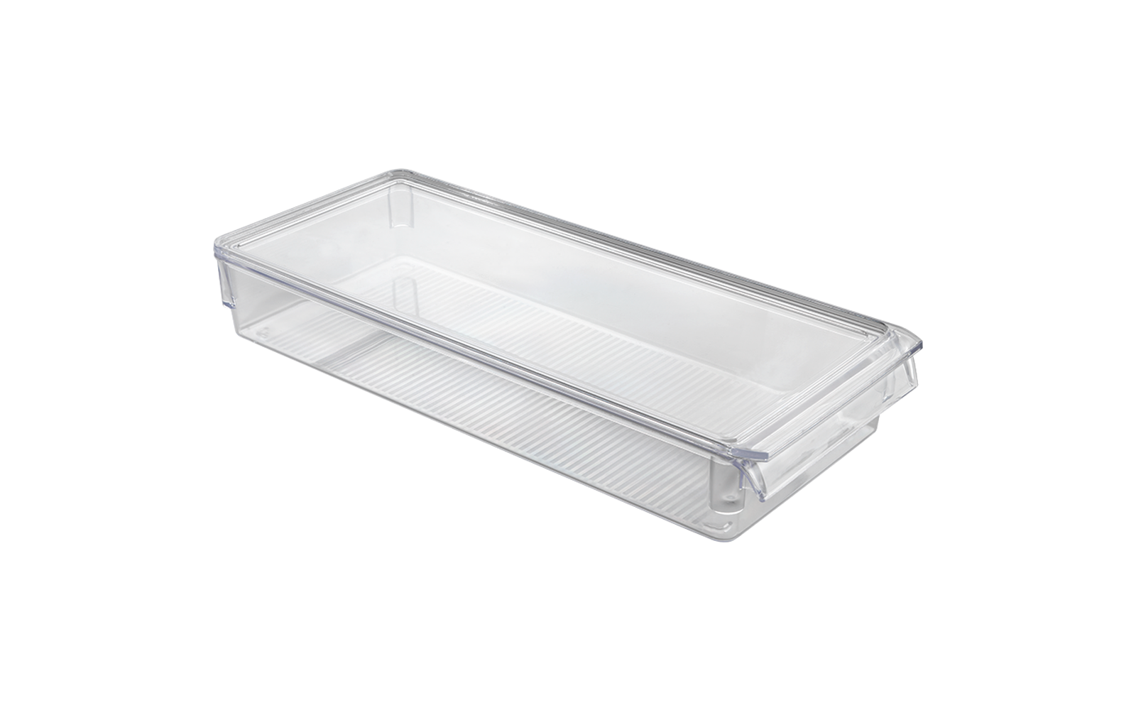 Transparente rechteckige Kunststoffbox mit Deckel