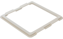 Beiger rechteckiger Kunststoffrahmen mit abgerundeten Ecken