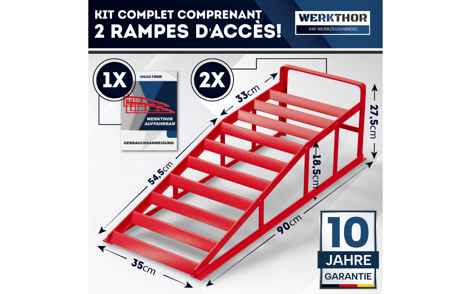 Produktbild Werkthor KFZ Auffahrrampen Set bis 3 Tonnen  1