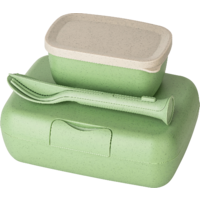 Koziol Candy Ready Lunchbox Set 5 pezzi con 3 posate / Box Candy L / Tin Candy S a prova di perdite verde foglia natura