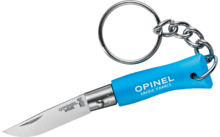 Opinel N°02 Colorama Taschenmesser mit Schlüsselanhänger Klingenlänge 3,5 cm cyanblau