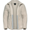 Beige Jacke mit Reißverschluss und Kapuze aus weichem Material