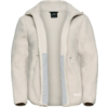 Beige Jacke mit Reißverschluss und Kapuze aus weichem Material