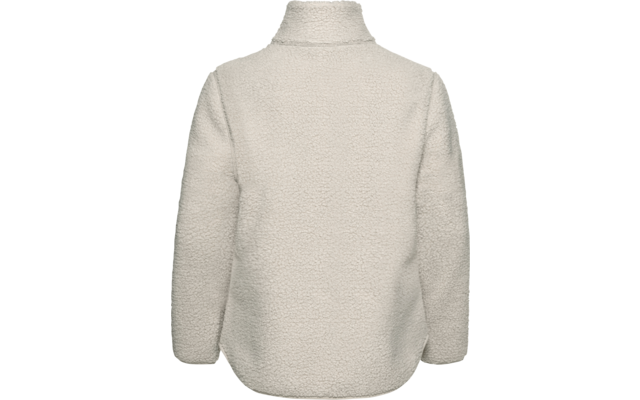 Beige Fleecejacke mit Stehkragen, Rückansicht