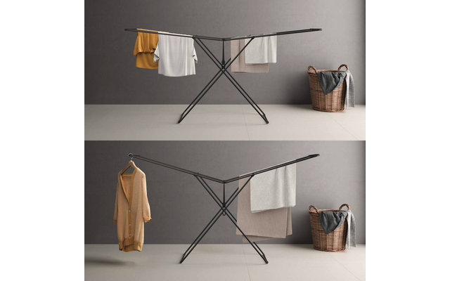 Image du produit Metaltex Horizon ONYX Fl&uuml;gelw&auml;schetrockner 22 m schwarz h&ouml;henverstellbar 1