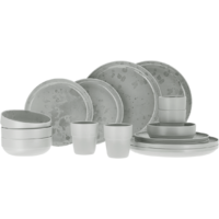 Travellife Palma 16-piece anti-slip tableware set light gray