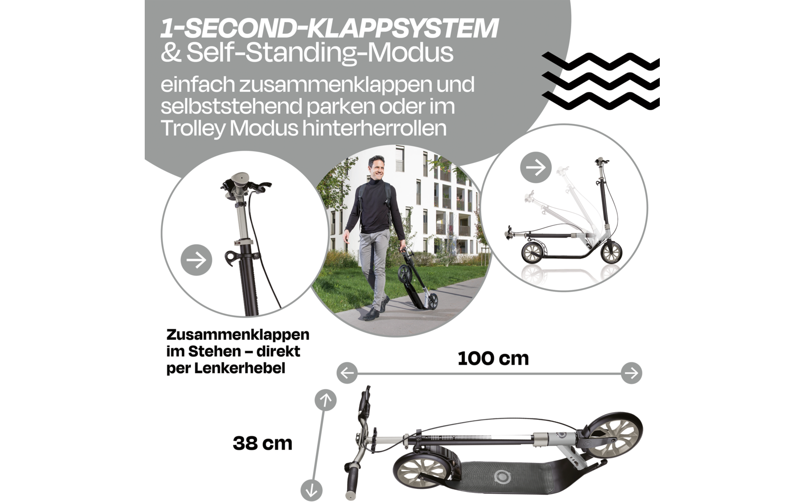 Produktbild Globber One NL 230 Ultimate Zweirad Scooter klappbar mit Handbremse 1