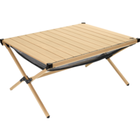 Mesa enrollable 89 x 70 cm de aluminio con aspecto de bamb&uacute; Tavira Camplife