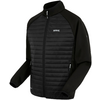 Schwarze Sportjacke mit Reißverschluss und gestepptem Vorderteil
