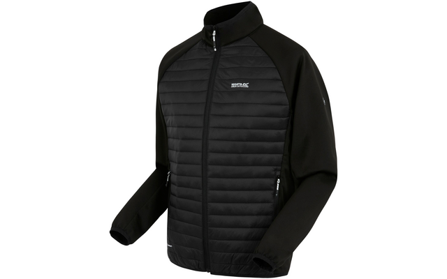 Schwarze Sportjacke mit Reißverschluss und gestepptem Vorderteil