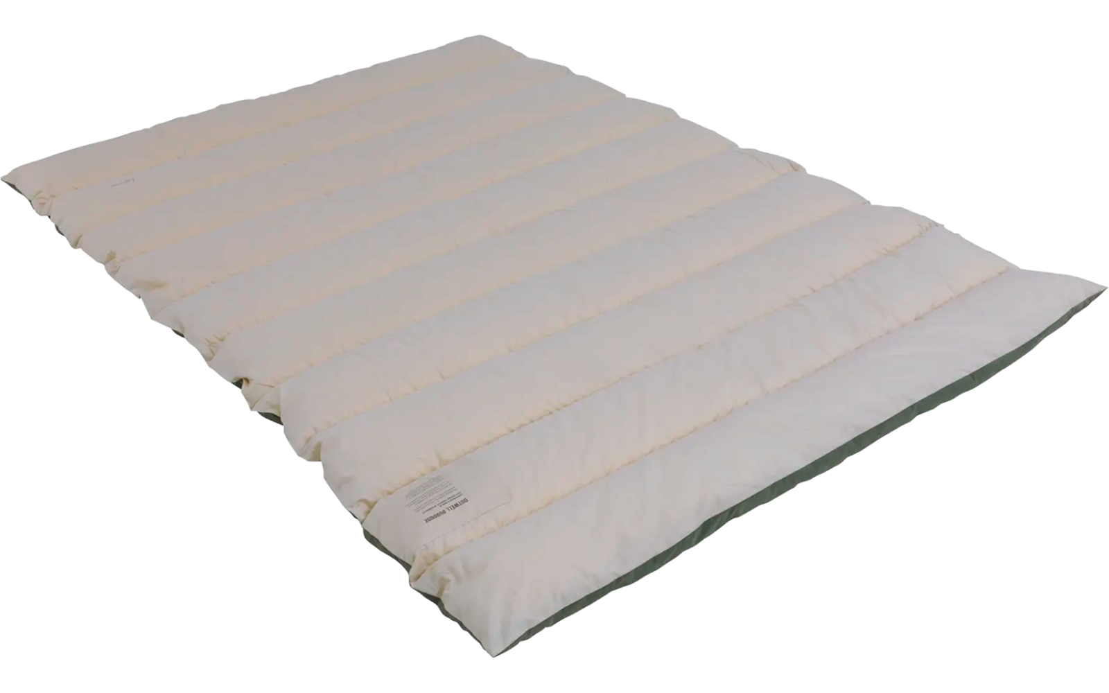 Weiße, gesteppt Matratzenauflage mit Etikett