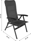 Berger Genova 3D Mesh Klappstuhl-Set mit Beinauflage Anthrazit