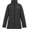 Veste noire pour femme avec fermeture éclair et col montant