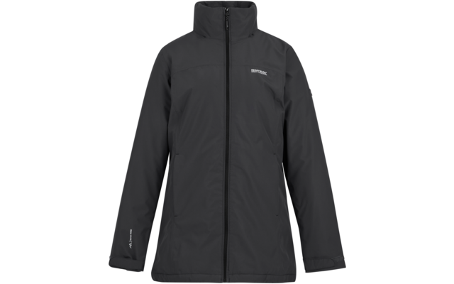 Veste noire pour femme avec fermeture éclair et col montant