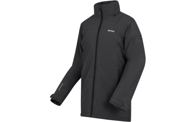Veste noire avec fermeture éclair et col montant