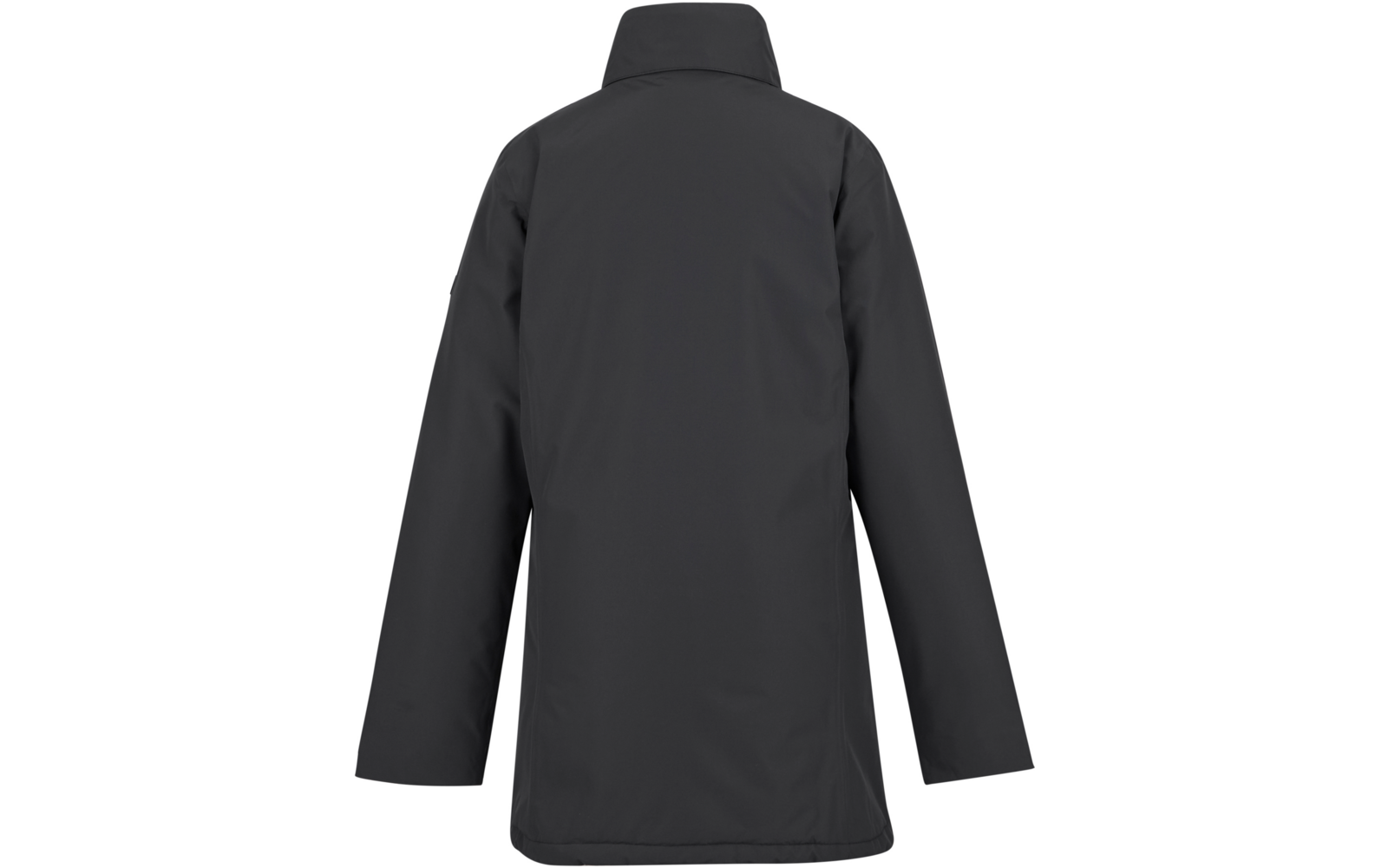 Vue arrière d'une veste noire avec un col montant