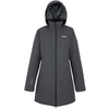 Imperméable long noir avec capuche et fermeture éclair à l'avant