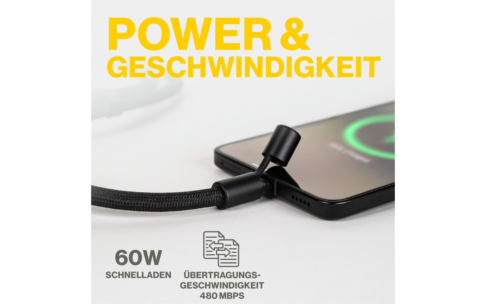 Product afbeelding Aqila Lanyard Power Cable Smartphone-Trageband mit USB-C 60 W 1