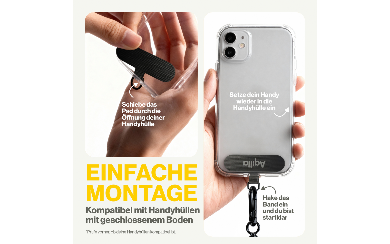 Product afbeelding Aqila Lanyard Power Cable Smartphone-Trageband mit USB-C 60 W 1