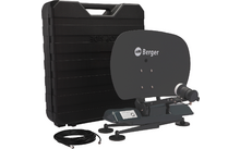 Satellitenschüssel mit Zubehör und Transportkoffer