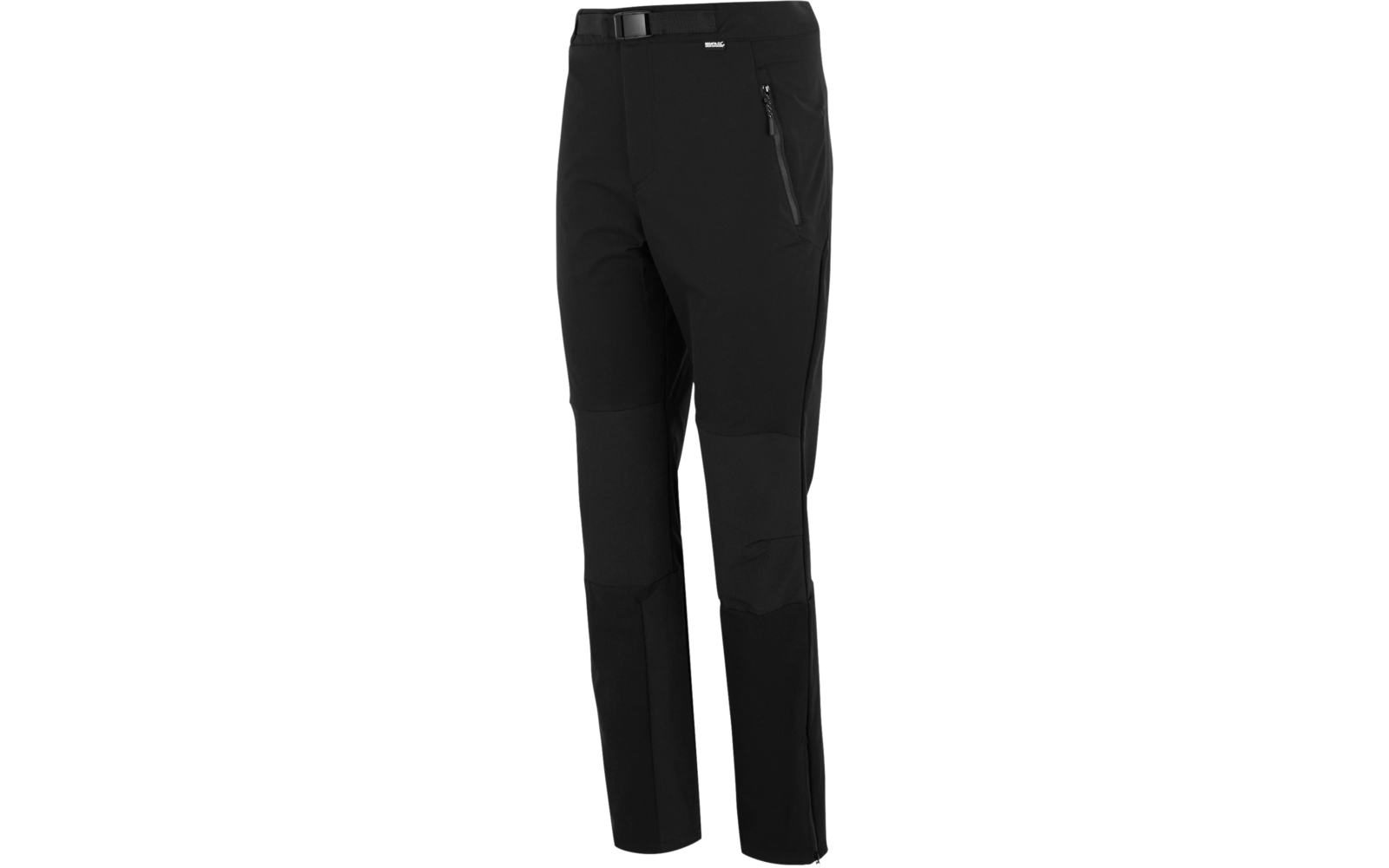 Schwarze lange Hose mit seitlichen Reißverschlusstaschen