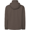 Braune Kapuzenjacke, Rückansicht, Kapuze, lange Ärmel, elastische Bündchen, glatte Oberfläche