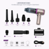 Handstofzuiger met transparant stofreservoir en negen accessoires: lang spleetmondstuk, spleetmondstuk, precisiemondstuk, universele adapter, adapterinzet, ronde borstel, 2-in-1 borstelmondstuk, meubelmondstuk en USB-C-oplaadkabel
