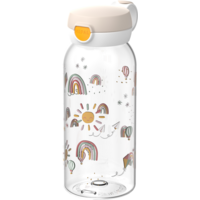 Mepal Campus Kinder-Trinkflasche mit Klappdeckel auslaufsicher 600 ml Sunshine and Rainbow