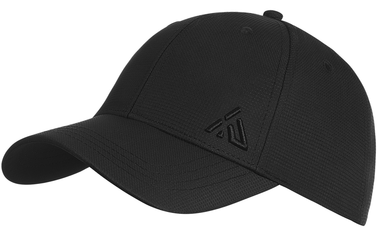 Schwarze Baseballkappe mit Logo auf der Vorderseite