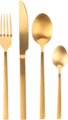 Berger Edelstahl Besteck-Set gold matt 16-tlg. für 4 Personen