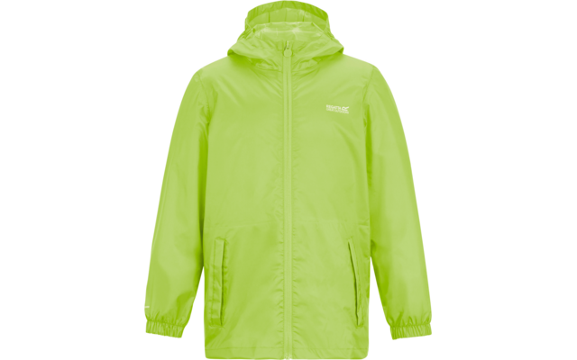 hellgrüne Kapuzenjacke mit durchgehendem Reißverschluss, zwei Eingrifftaschen, elastischen Bündchen und kleinem weißen Logo auf der Brust