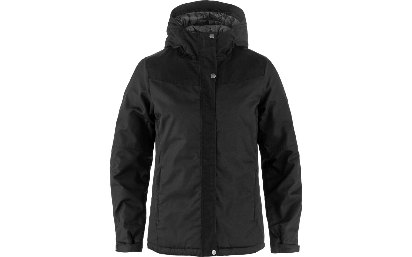 Schwarze Jacke mit Reißverschluss und Kapuze