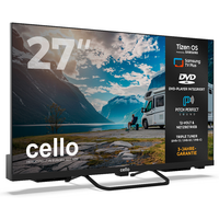 Cello CTrav-27TZF Smart Tizen OS Camping LED TV mit Triple Tuner, WLAN, Bluetooth, 12/24/230 V, 27 Zoll mit DVD Player