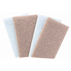 Cuatro almohadillas rectangulares y planas beige y azul claro, ligeramente superpuestas