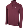 Bordeauxrood shirt met lange mouwen, halve ritssluiting en logo op de borst