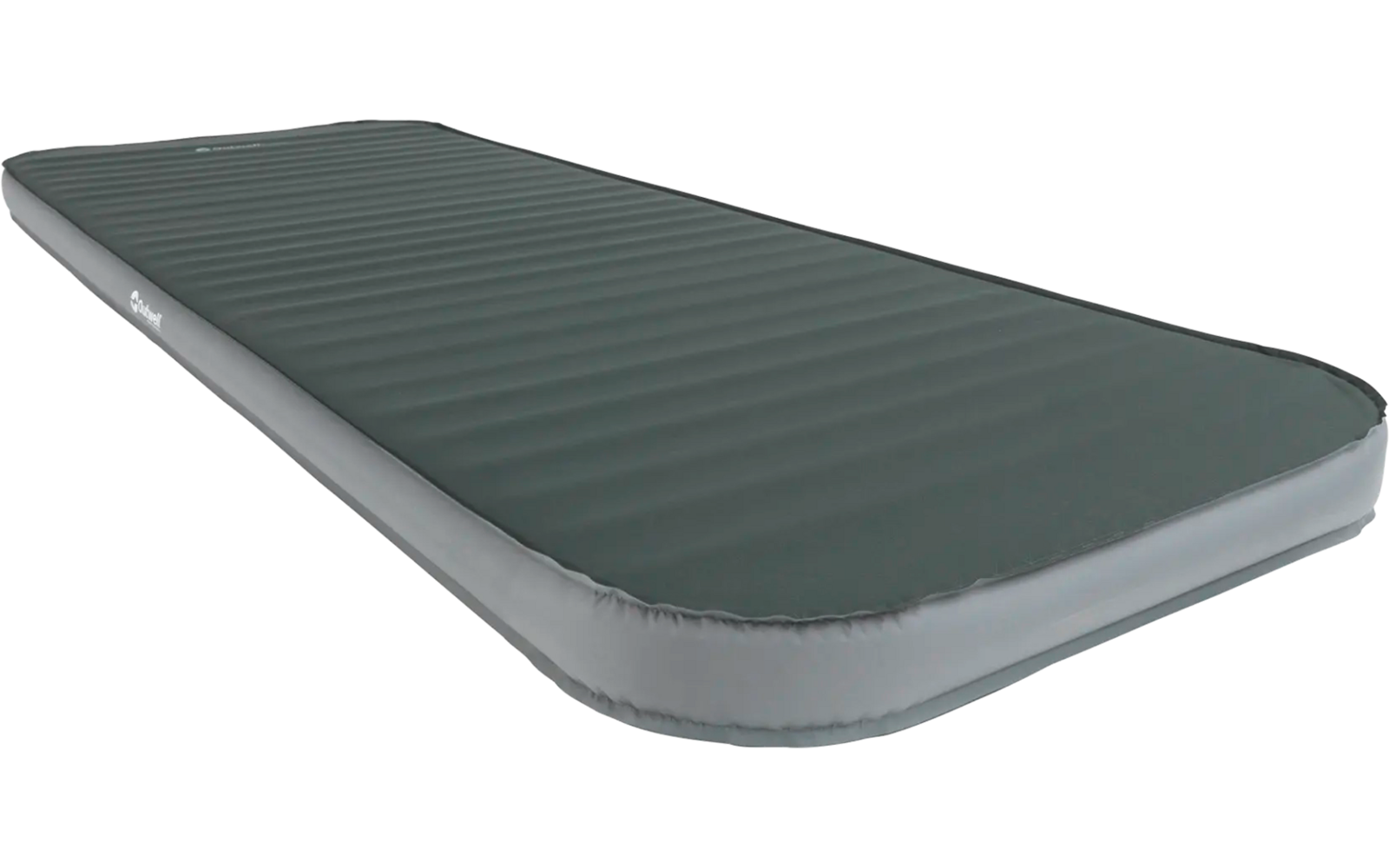 Grijze opblaasbare mat met ribbelstructuur