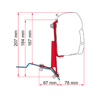 Fiamma Markisenadapter-Kit f&uuml;r Markise F45s Ford Custom Fahrerseite links Deep Black