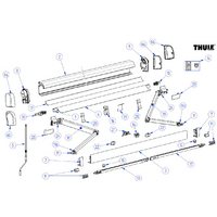Thule Gelenkarm rechts f&uuml;r Markise 4200 / Tristor 2 / Omnistor 4900 4,0 / 4,5 Meter - Farbe Eloxiert Thule Ersatzteilnummer 1500602232