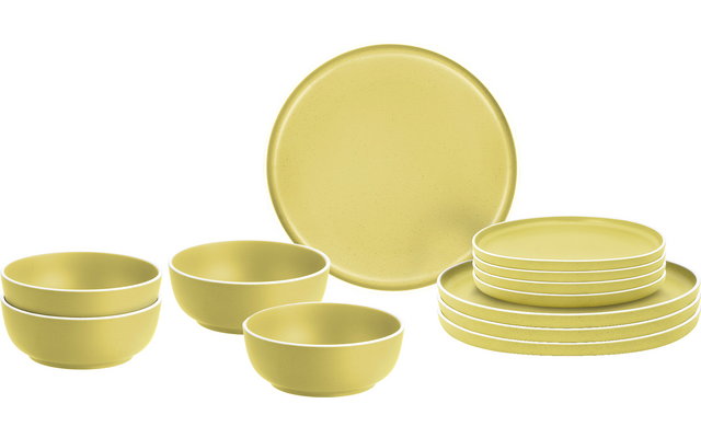 Produktbild Brunner Midday Geschirrset Melamin Mineral 12-teilig Porzellan-Touch Antirutsch BPA-frei 1