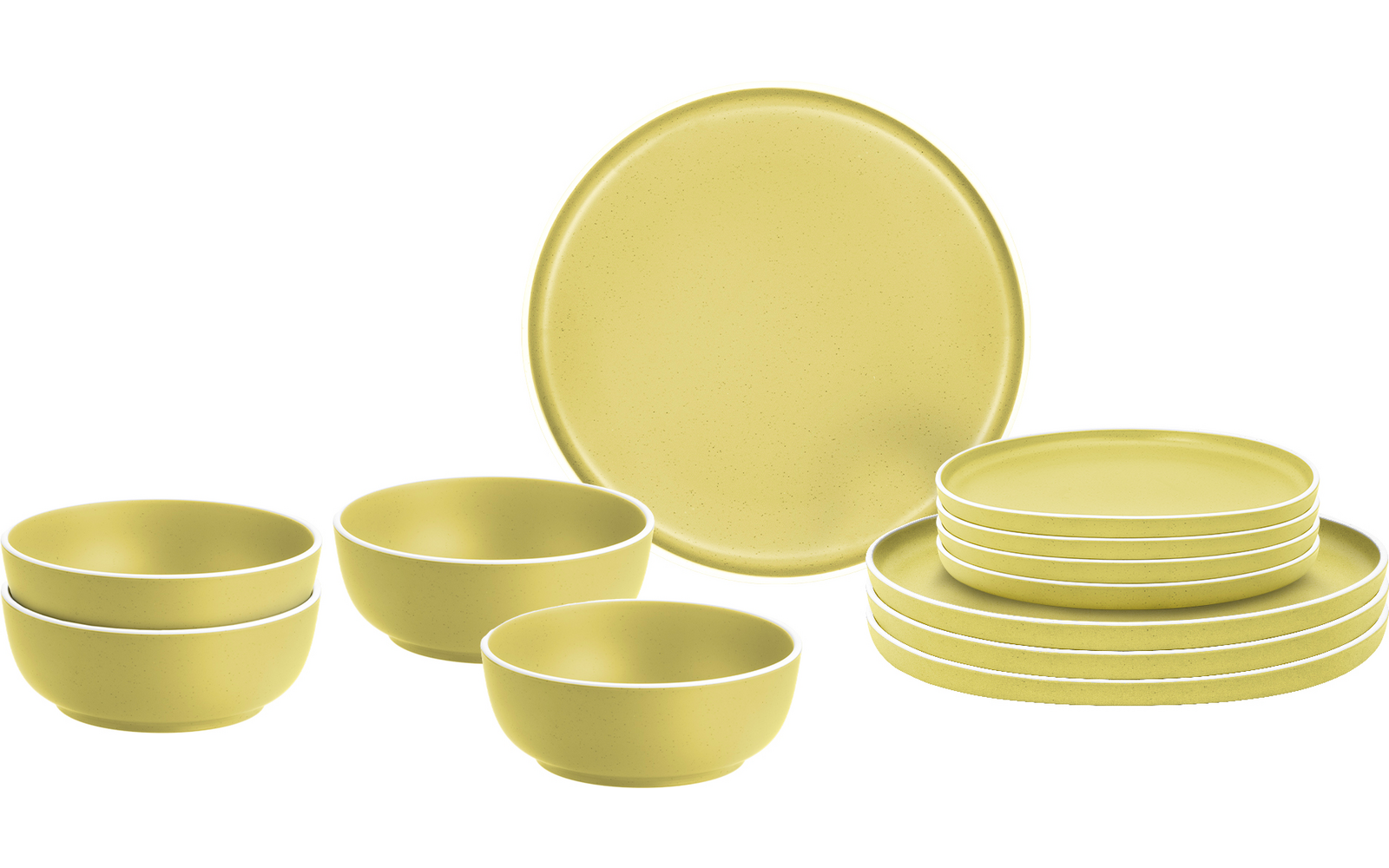 Produktbild Brunner Midday Geschirrset Melamin Mineral 12-teilig Porzellan-Touch Antirutsch BPA-frei 1