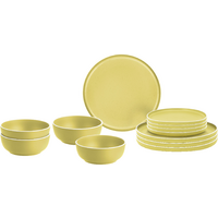 Brunner Midday Dolomit yellow Geschirrset Melamin Mineral 12-teilig Porzellan-Touch Antirutsch BPA-frei