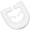 weißes U-förmiges Kunststoffteil mit zwei innenliegenden Haken